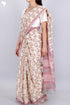 Kota Doria Saree In Floral Block Print